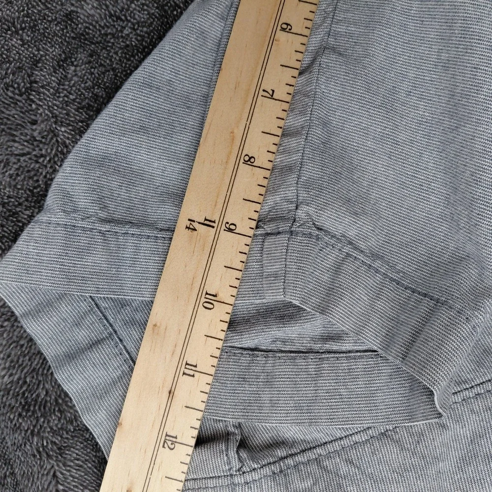Banana Republic Mens 33 Blue Gray Micro Stripe Cotton Flat Front‎ Shorts
